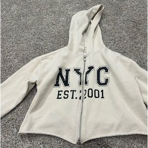 Girls white zip up hoodie